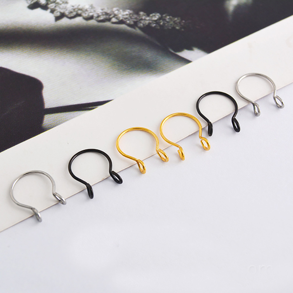 Geometric Deep Blue Fruit Style Fake Nose Ring Stud Non-Piercing Ear Cuff Clip On Body Jewelry - Image 4
