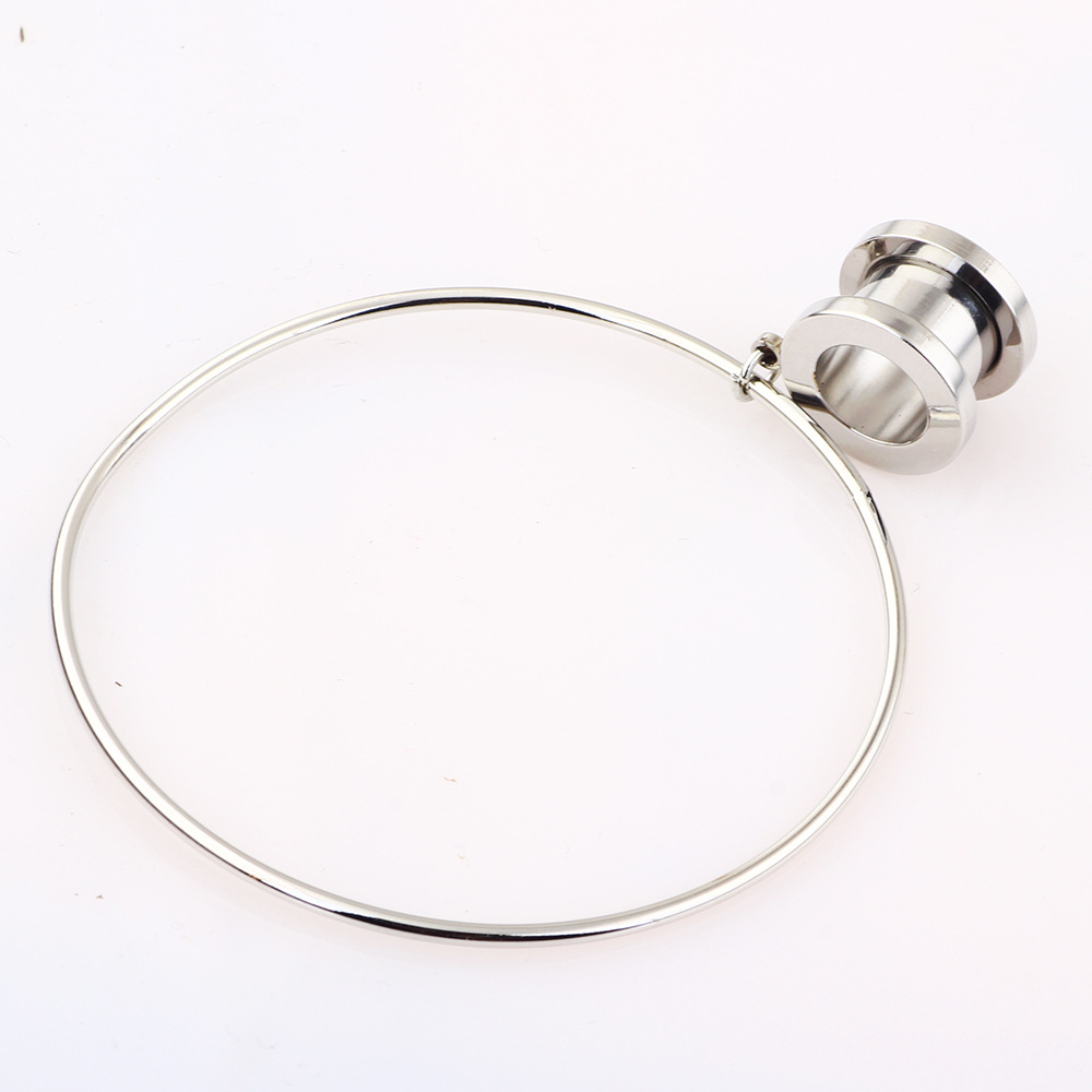 Large Circle Ear Expander Hoop Earrings - Rose Gold 25mm - Geometric Metal Ear Piercing Jewelry - Image 4