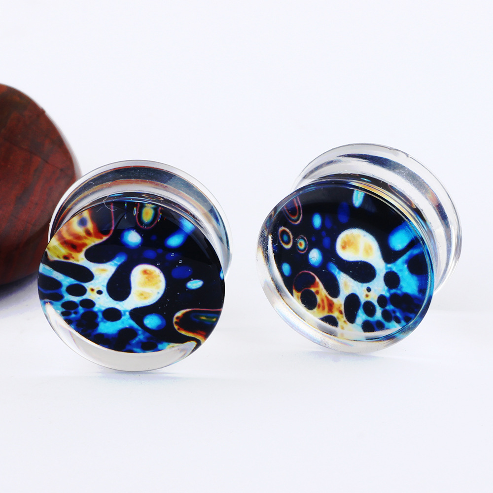 Acrylic Fashion Ear Plug Piercing Jewelry 16mm Geometric Triple Flare Gauges - Image 3