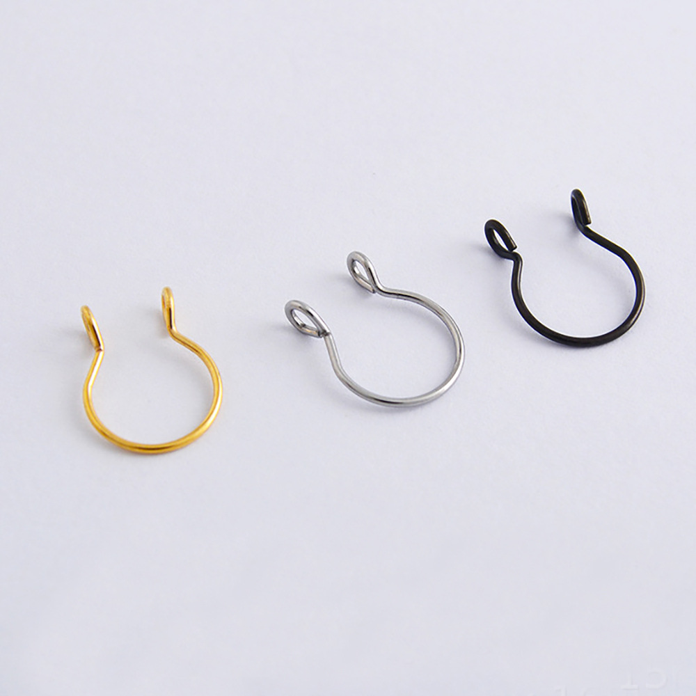 Geometric Deep Blue Fruit Style Fake Nose Ring Stud Non-Piercing Ear Cuff Clip On Body Jewelry - Image 3