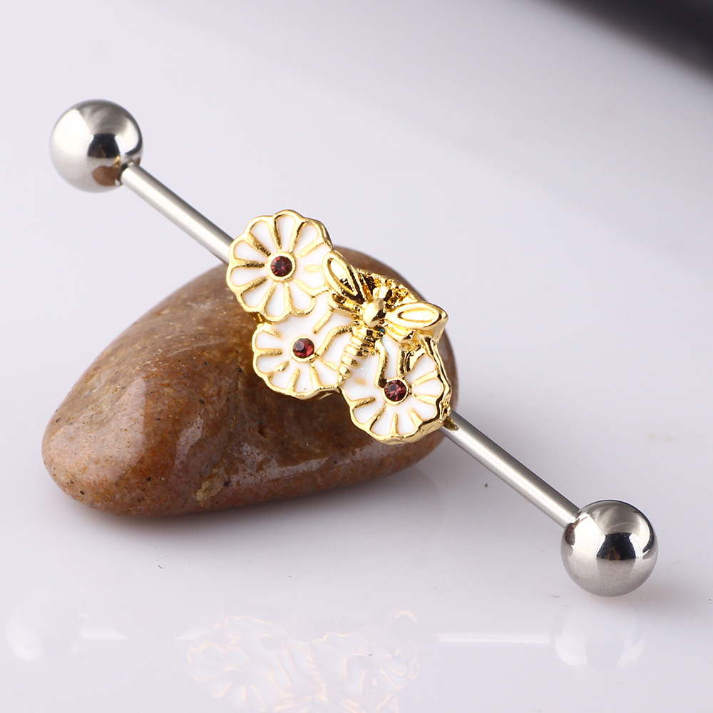 Geometric Stainless Steel Cartilage Ear Bar Industrial Barbell Ear Bone Nails for Women Men - Image 2