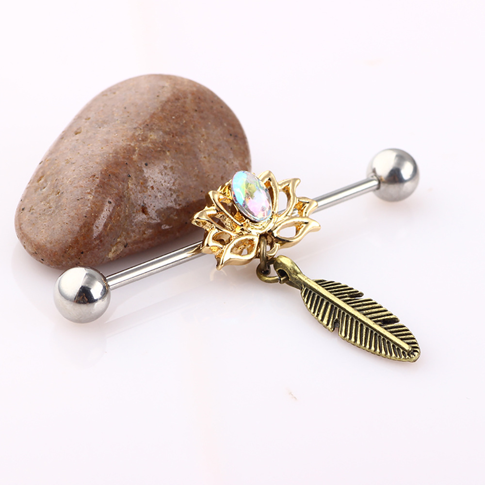 Amazon Popular Single Rod Industrial Ear Studs - 316L Surgical Steel Long Bar Ear Cartilage Piercing - Image 2