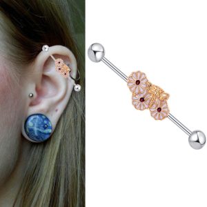 Geometric Stainless Steel Cartilage Ear Bar Industrial Barbell Ear Bone Nails for Women Men