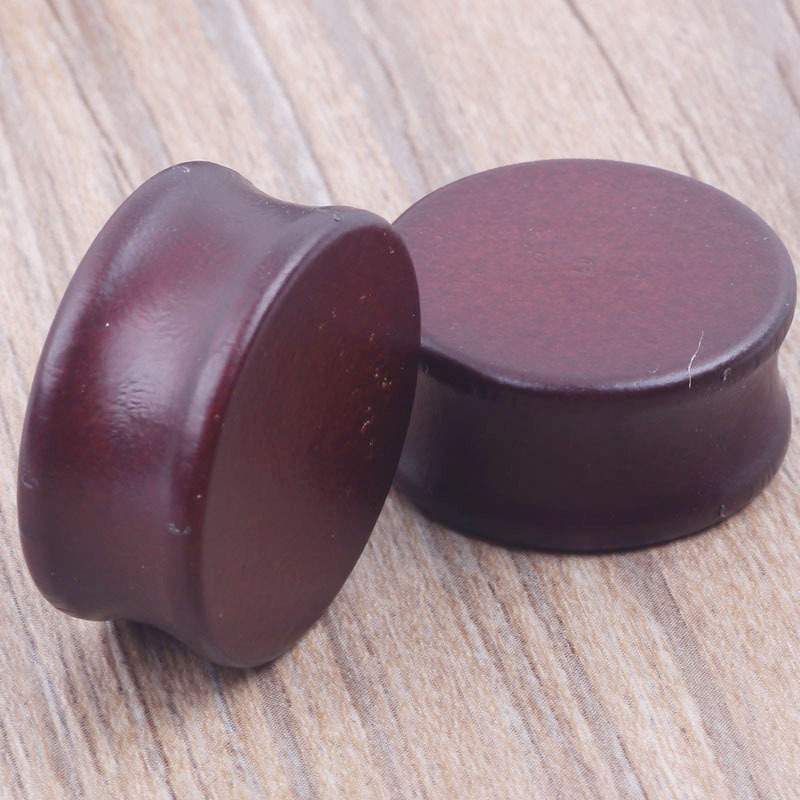 EBAY New Brown Solid Wood Ear Expander Ear Tunnels - 20mm Natural Wood Body Jewelry - Image 2