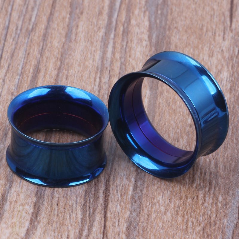 Blue Inner Spiral Ear Expander 316L Surgical Steel Ear Tunnels Plug Stretcher Wholesale Body Jewelry - Image 2