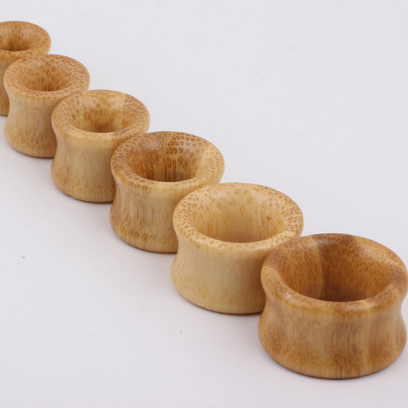 Bamboo Wood Ear Tunnel Expander - Hollow Ear Gauges Jewelry for Stretched Ears - Image 3