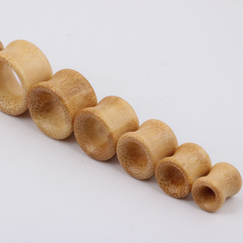 Bamboo Wood Ear Tunnel Expander - Hollow Ear Gauges Jewelry for Stretched Ears - Image 2