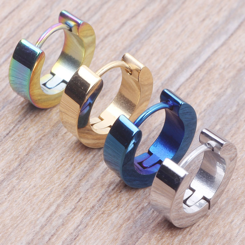 Titanium Steel Korean Style Classic Simple Earrings for Women and Men, Piercing Jewelry - Image 2