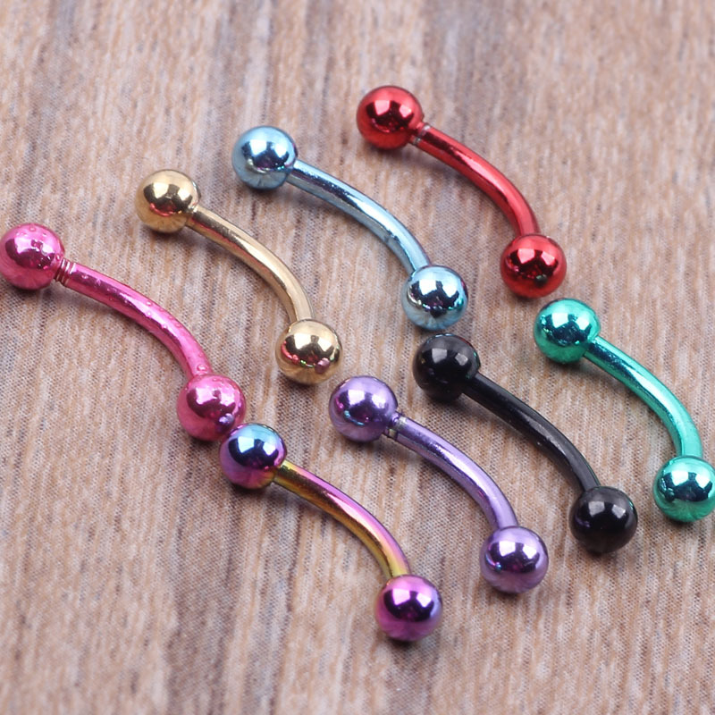 Lily Pattern Silver Curved Barbell 316L Surgical Steel Body Piercing Jewelry for Ear Lip Nose Tongue Eyebrow - Image 4