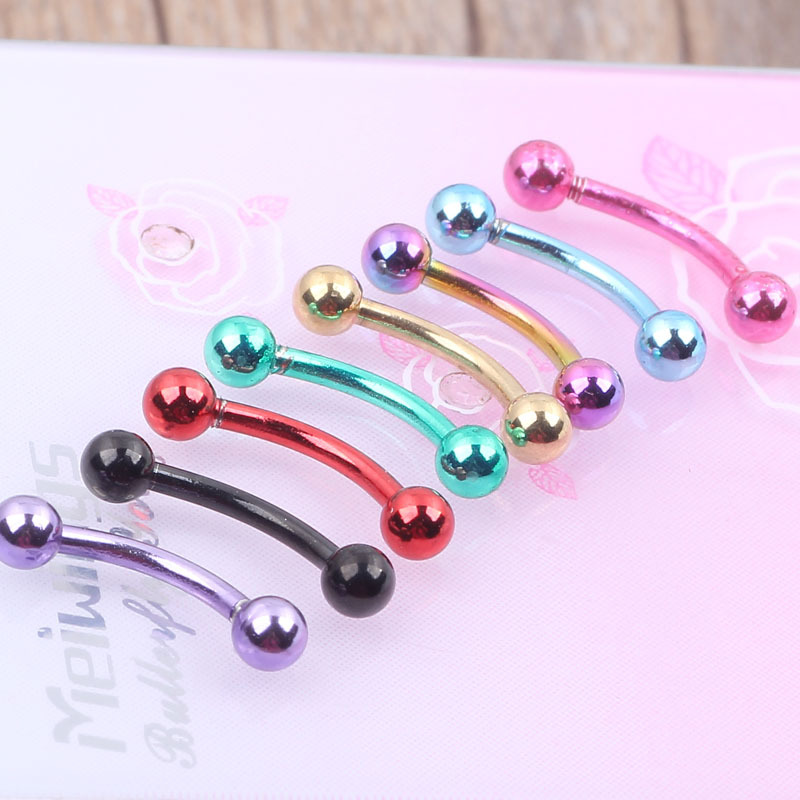 Lily Pattern Silver Curved Barbell 316L Surgical Steel Body Piercing Jewelry for Ear Lip Nose Tongue Eyebrow - Image 2