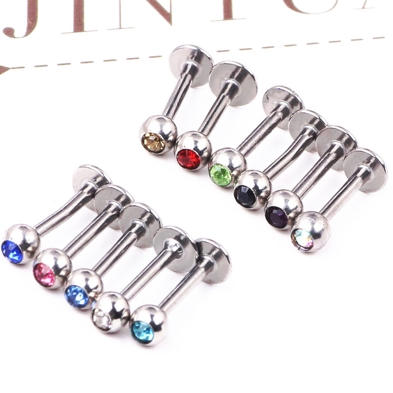 Dark Blue Rhinestone Tragus Cartilage Lip Barbell 316L Surgical Steel Ear Bone Stud Punk Piercing Jewelry - Image 3