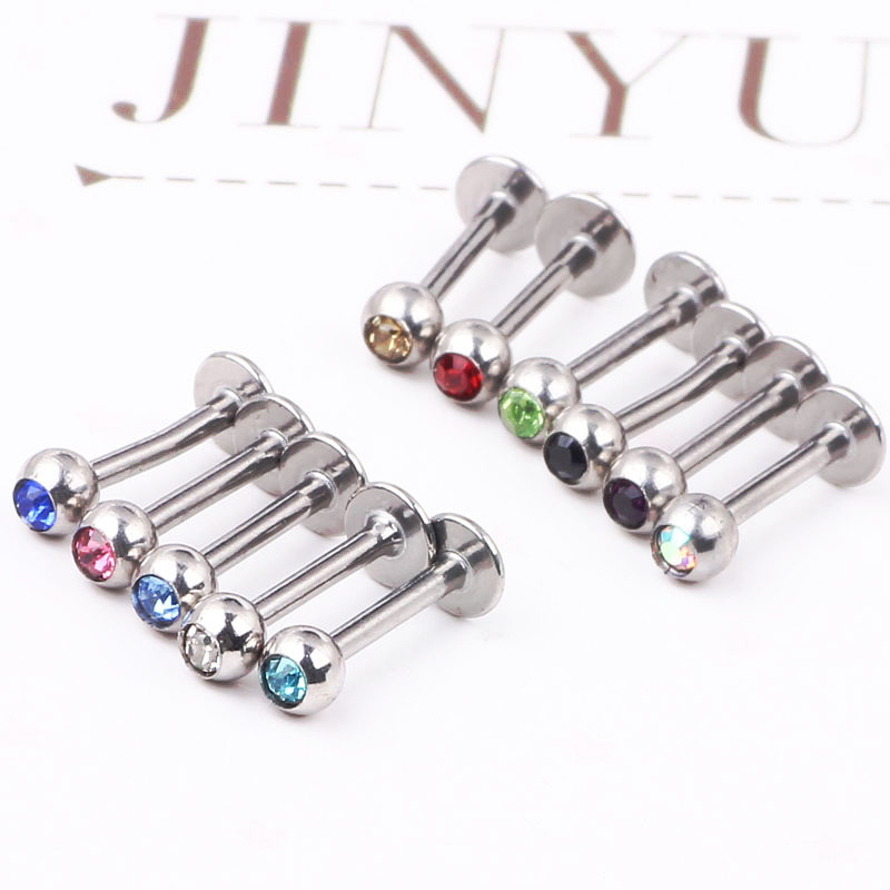 Dark Blue Rhinestone Tragus Cartilage Lip Barbell 316L Surgical Steel Ear Bone Stud Punk Piercing Jewelry - Image 4