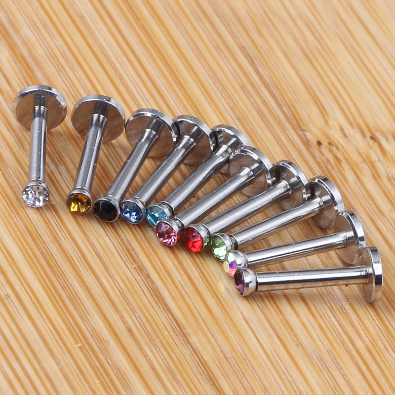 8mm Black Stainless Steel Flat T Rod Lip Piercing Jewelry Wholesale - Image 4