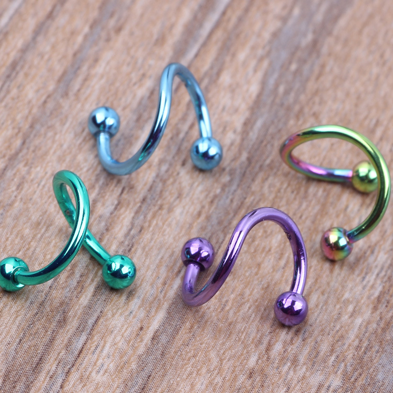 Stainless Steel S-Shaped Nose Ring Nose Nail Lip Nail Tongue Nail Earrings Body Piercing Jewelry Belly Button Ring - Image 5