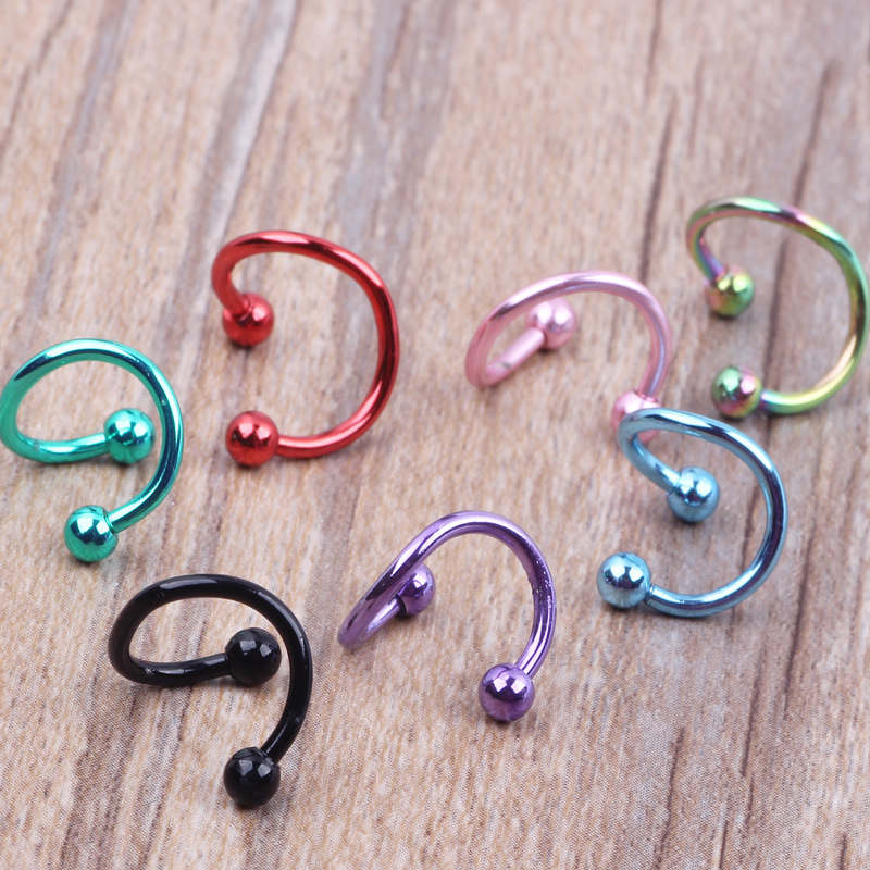 Stainless Steel S-Shaped Nose Ring Nose Nail Lip Nail Tongue Nail Earrings Body Piercing Jewelry Belly Button Ring - Image 2