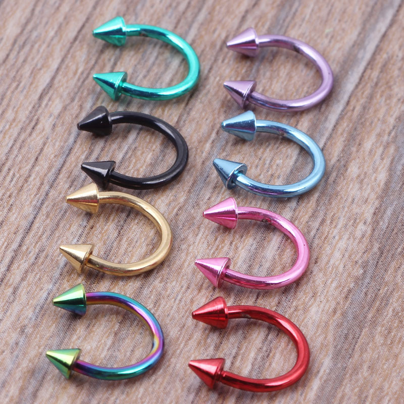 Stainless Steel C Type Ear Bone Nail Nose Ring CBR Hoop Piercing Jewelry - Image 2