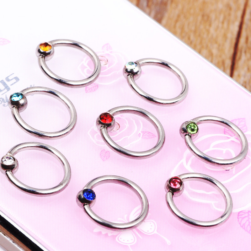 Colorful Plated Nose Ring Hoop 316L Surgical Steel Body Piercing Jewelry for Women - Image 4