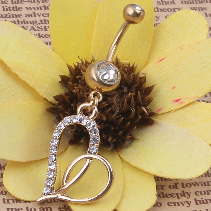 Heart-Shaped Belly Button Ring Navel Jewelry Stainless Steel Navel Ring for Women - Image 5
