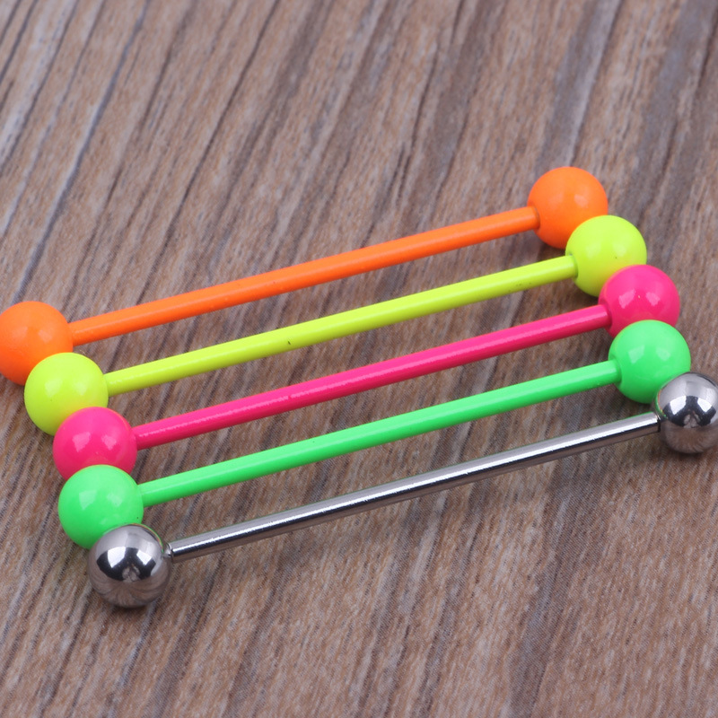 Candy Color Industrial Long Rod Tongue Stud Earrings Industrial Ear Bone Stud Magic Color Series Small Jewelry Wholesale - Image 3