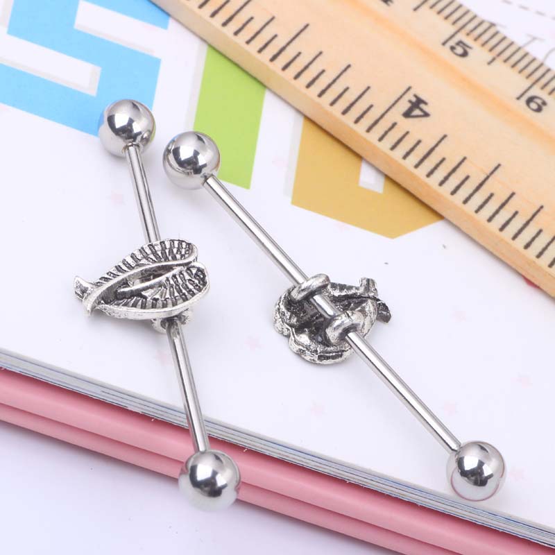 Industrial Ear Stud Earring Set - Geometric Stainless Steel Body Jewelry - Image 4