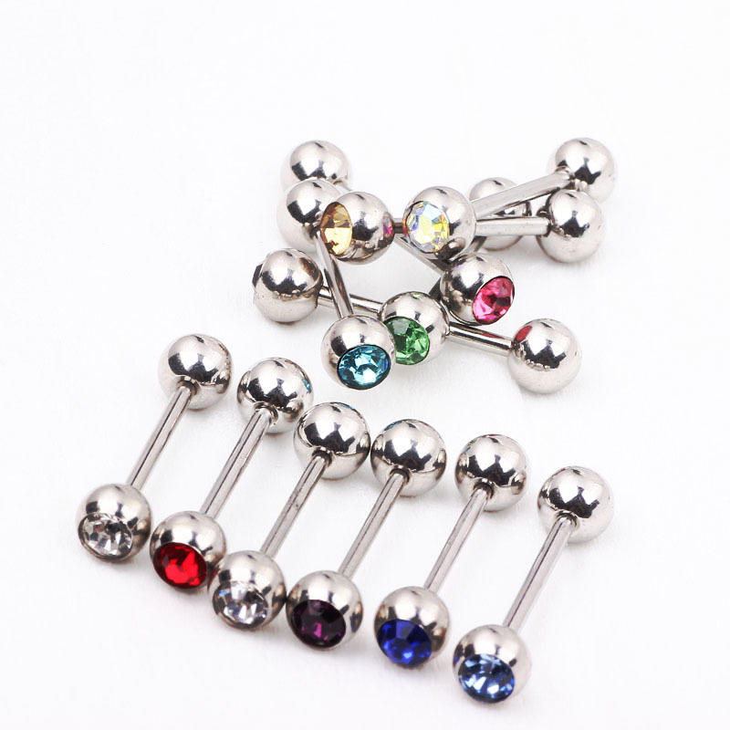 European and American Fashion Dumbbell Titanium Steel Tongue Stud Earrings Wholesale Cross-Border Piercing Jewelry - Image 5