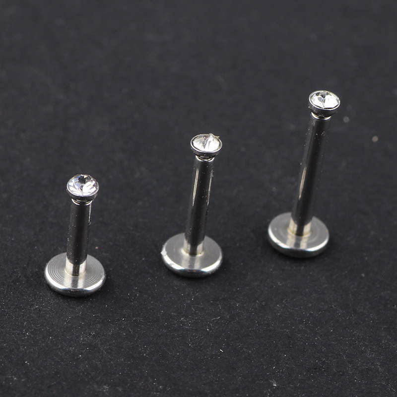 1.2mm*6mm*8/10mm Stainless Steel Internally Threaded Lip Nail, Lip Stud, Ear Stud, Breast Nail, Nose Stud - Vintage Style - Image 2
