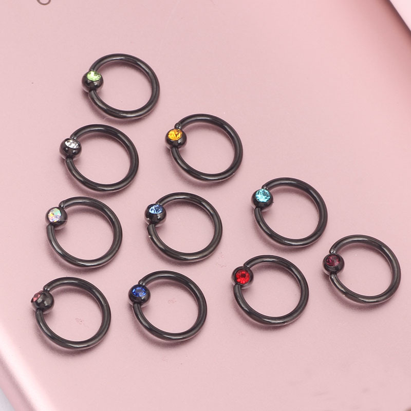 Stainless Steel Closed Nose Septum Ring, Multi-Use Earring, Geometric Tulip Design, Gold Color, Korean Style - Image 5