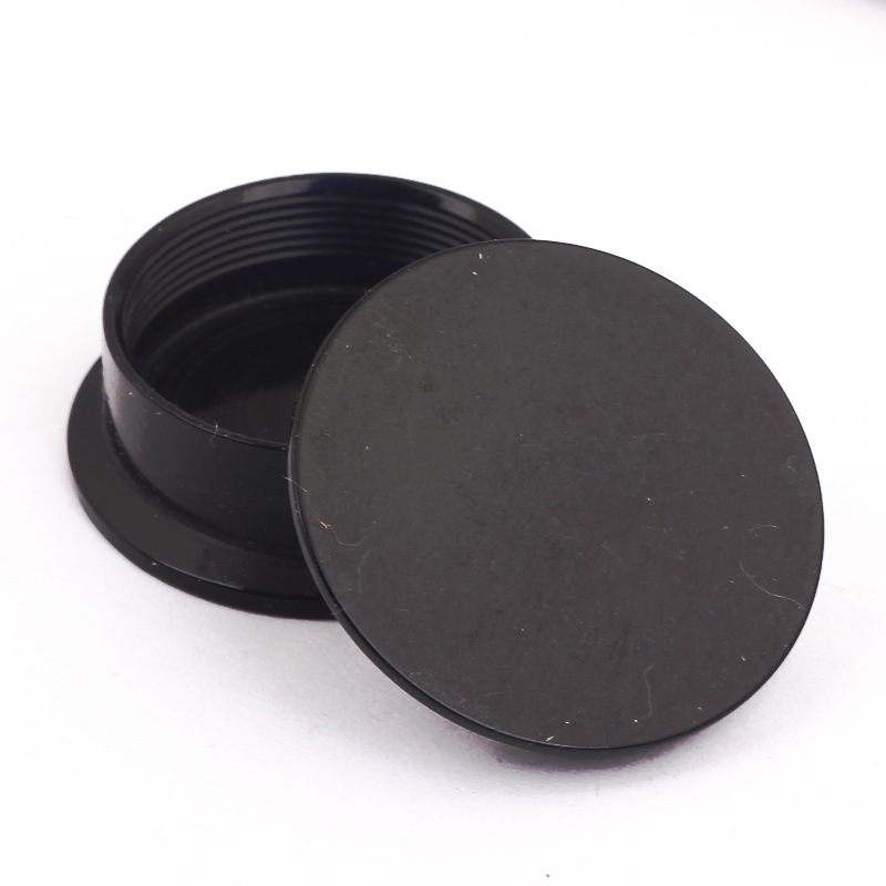 Black Acrylic Flat Ear Expander Plug - Internal Thread Ear Stretching Jewelry with Chinese Fu Character Design - Image 2