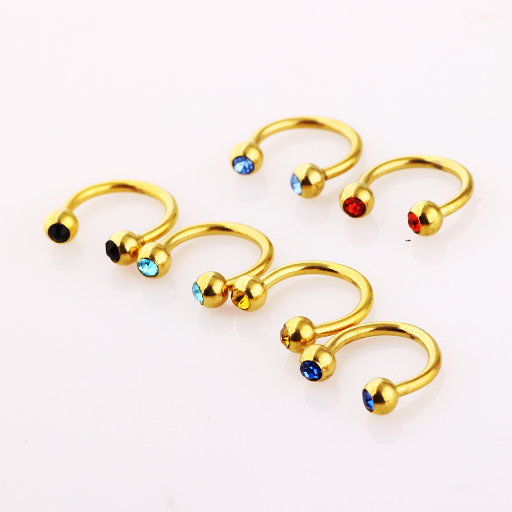 Fashion Metal Nose Ring Stainless Steel C Shape Nail Piercing Jewelry - Geometric Star Motif - Image 2