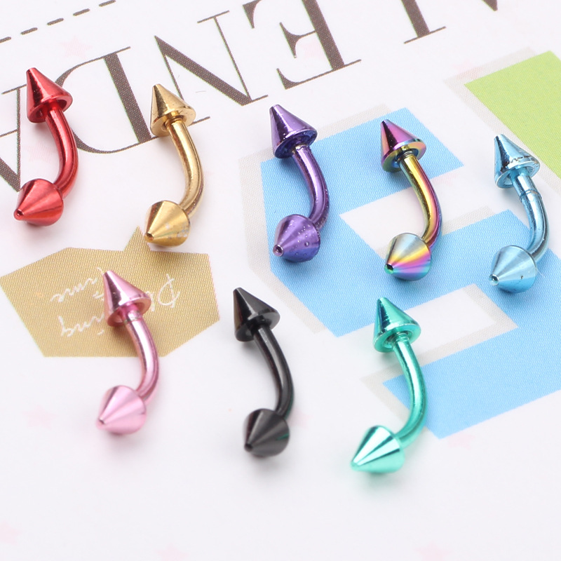 316L Surgical Steel Curved Screw Ear Studs Eyebrow Nail Lip Nail Navel Nail Body Piercing Jewelry Wholesale - Image 5