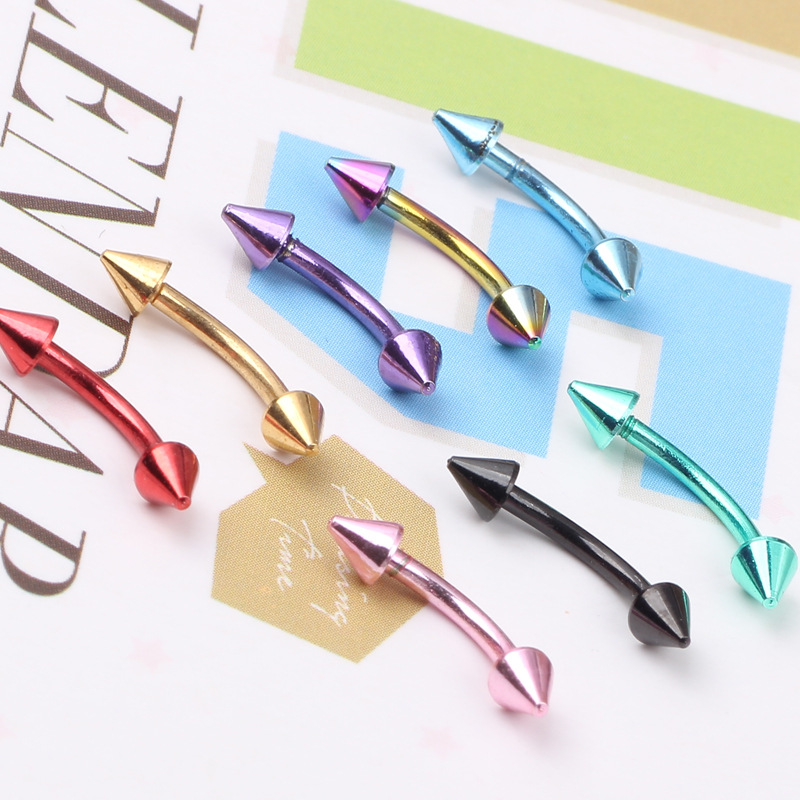 316L Surgical Steel Curved Screw Ear Studs Eyebrow Nail Lip Nail Navel Nail Body Piercing Jewelry Wholesale - Image 2