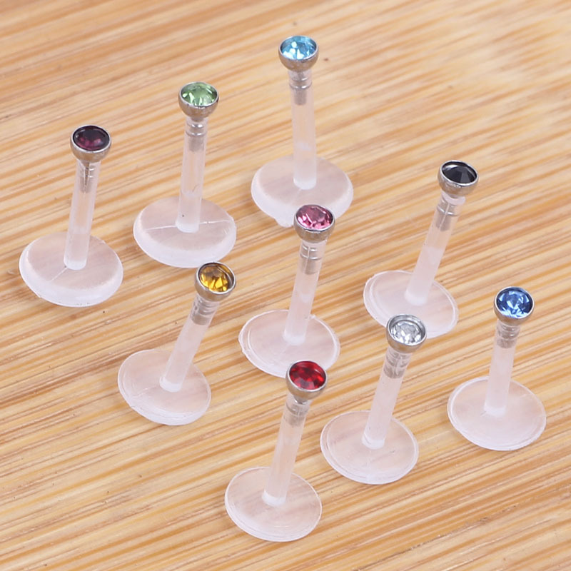 Acrylic Diamond Lip Nail Stud Earrings Hoop Body Jewelry Wholesale - Image 2