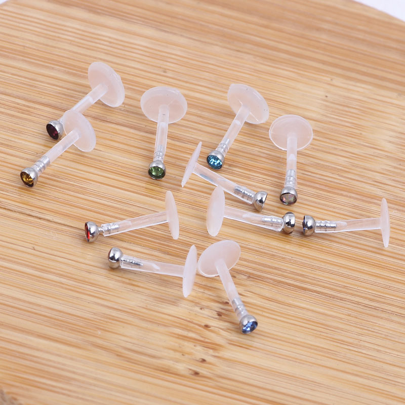 Acrylic Diamond Lip Nail Stud Earrings Hoop Body Jewelry Wholesale - Image 4