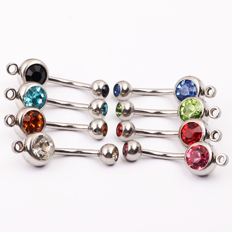 Medical Steel Double-Ended Drill Navel Ring Belly Button Jewelry O-Ring Wholesale - Image 3