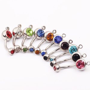 Medical Steel Double-Ended Drill Navel Ring Belly Button Jewelry O-Ring Wholesale