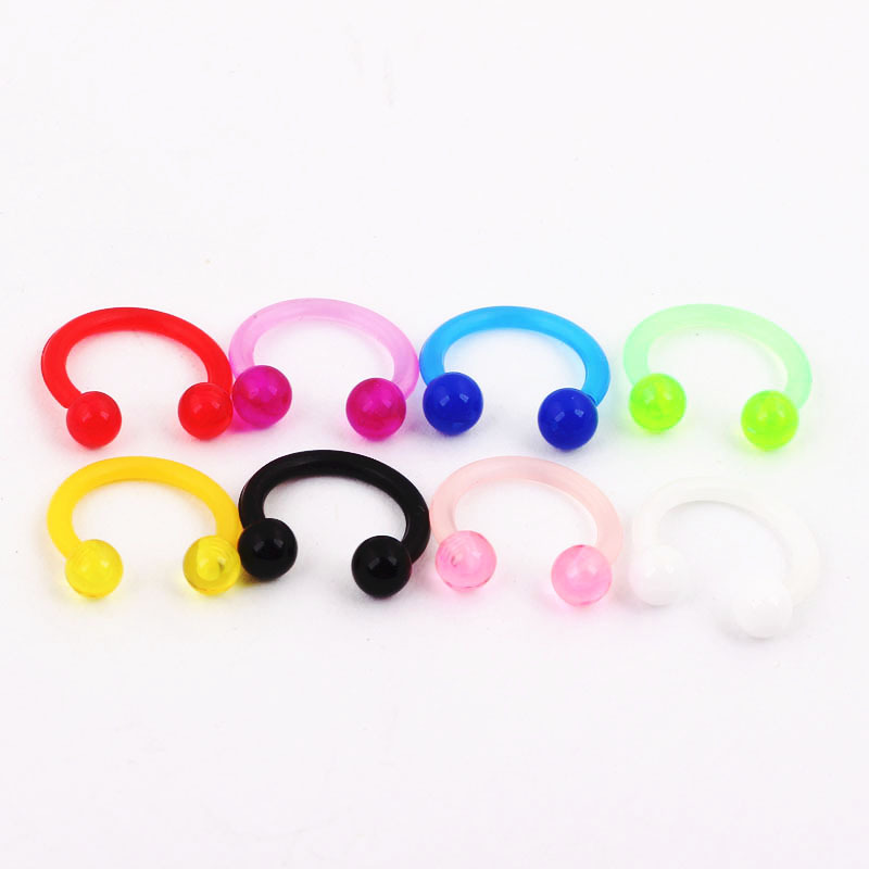 Mixed Color Septum UV Nose Ring Nose Nail Ear Bone Nail 9 Pieces Pack Stainless Steel Body Piercing Jewelry - Image 3