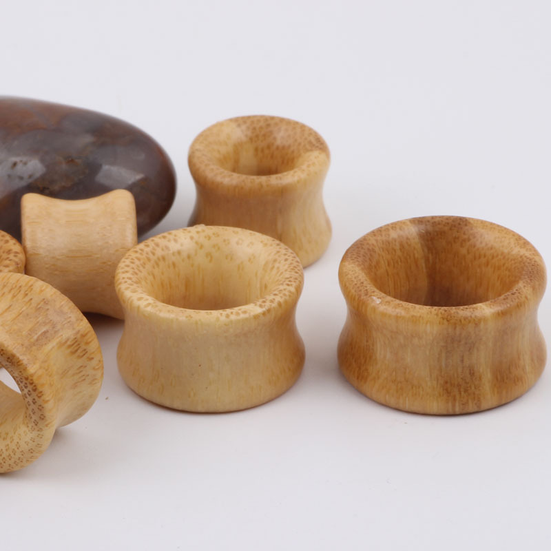 Bamboo Wood Ear Tunnel Expander - Hollow Ear Gauges Jewelry for Stretched Ears - Image 5