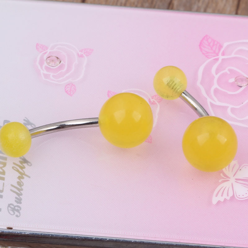 Acrylic Glow Ball Belly Button Ring Navel Jewelry - Image 3