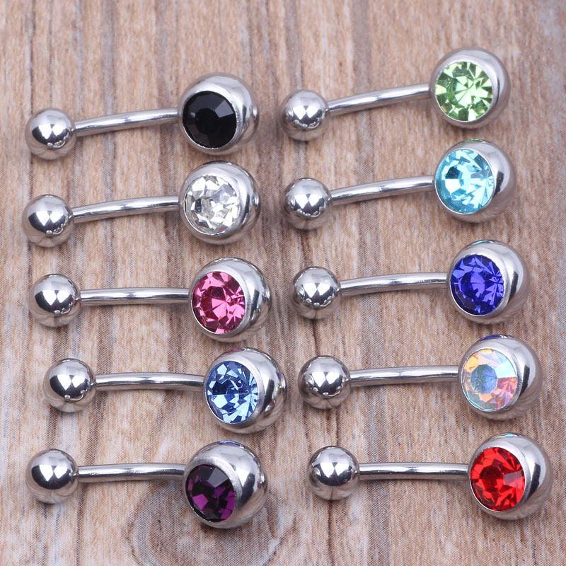 DIY 1.6mm Thick Diamond CZ Nail Ring Titanium Steel Belly Button Ring Outlet - Image 4