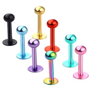 316L Surgical Steel Flat Back Ear Stud with Chinese Knot Diamond Motif - Gold PVD Nail Lip Ring for Ear Piercing
