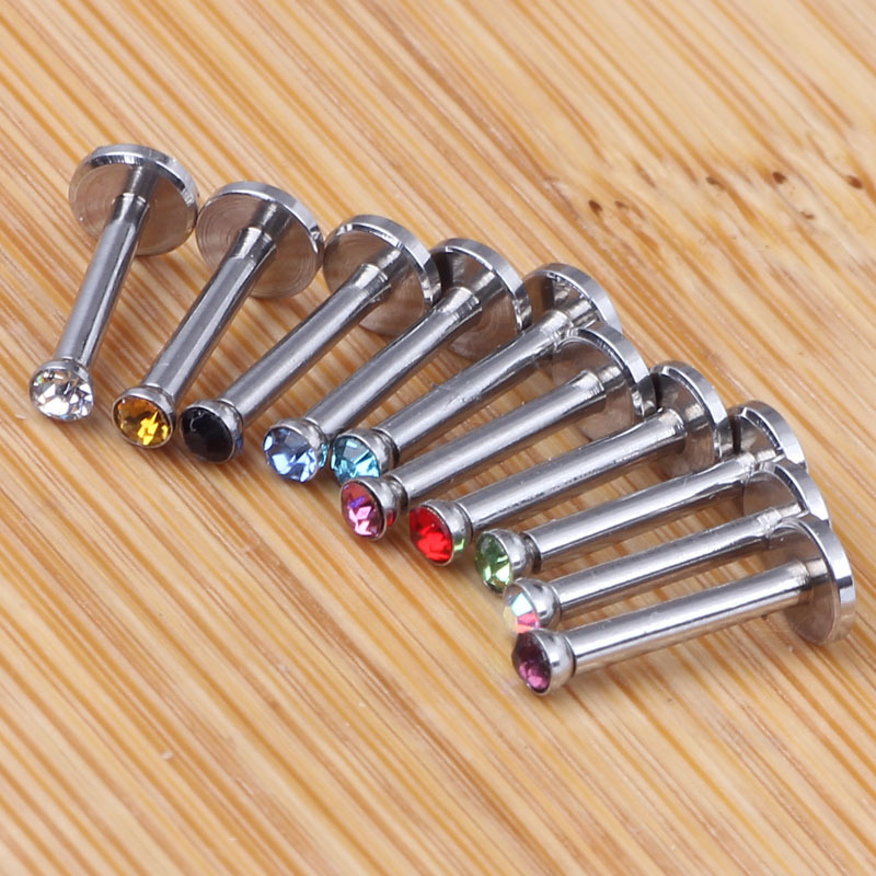 8mm Black Stainless Steel Flat T Rod Lip Piercing Jewelry Wholesale - Image 5
