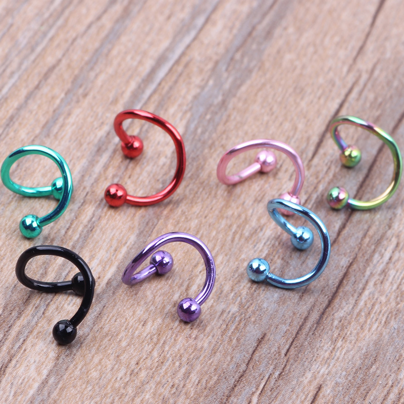 Stainless Steel S-Shaped Nose Ring Nose Nail Lip Nail Tongue Nail Earrings Body Piercing Jewelry Belly Button Ring - Image 3