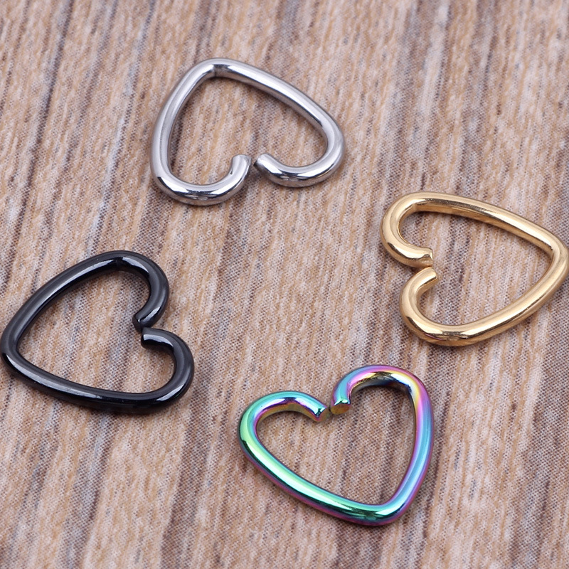 0.8mm 20G Heart Shaped Nose Clip Nose Ring Ear Clip Ear Stud Ear Bone Stud Body Jewelry Stainless Steel - Image 2