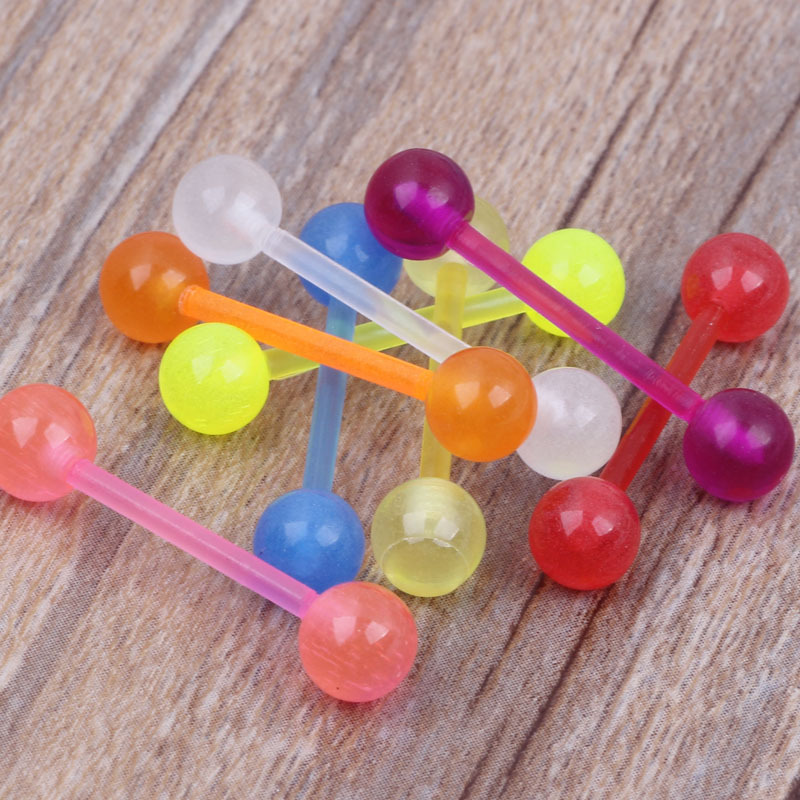 7 Pcs Mixed Color UV Glow Nipple Ring Tongue Nail Ear Studs Piercing Jewelry Set Stainless Steel - Image 5