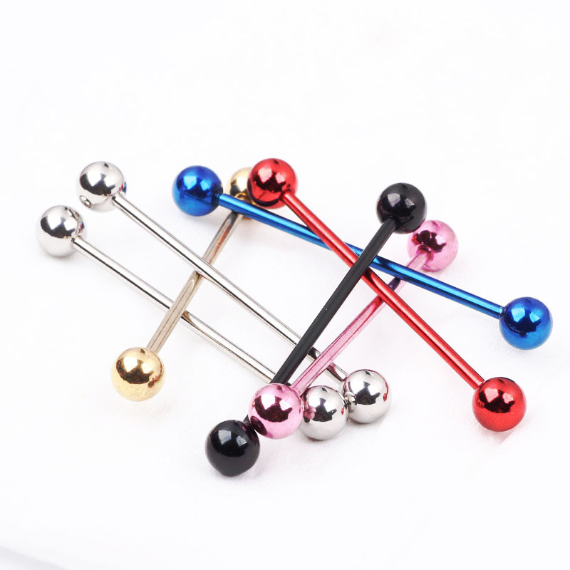 7 Color Rose Gold 316L Surgical Steel Industrial Ear Barbell Long Rod Piercing Jewelry - Image 3