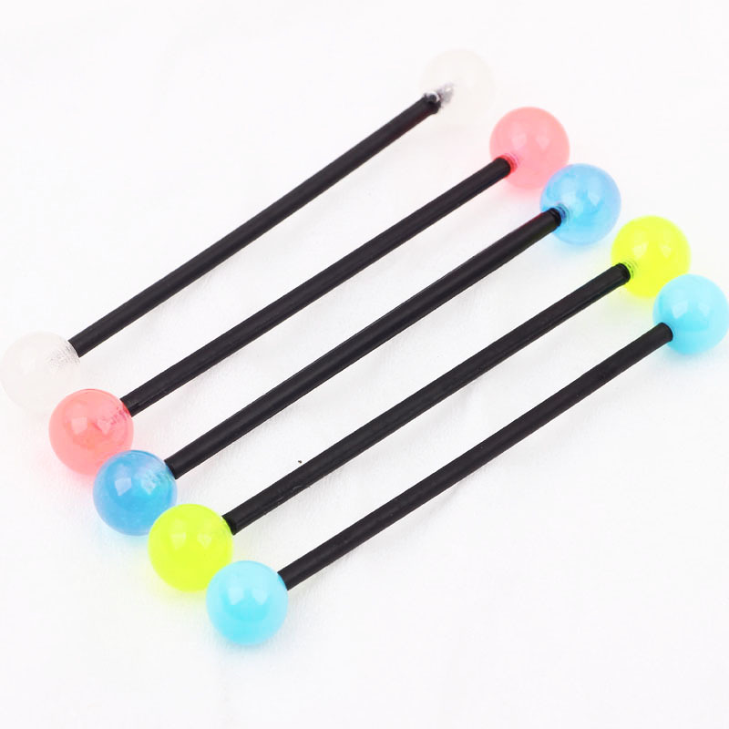 UV Glow Acrylic Teardrop Industrial Barbell Earring - Non-Allergic Non-Toxic Pink - Image 4