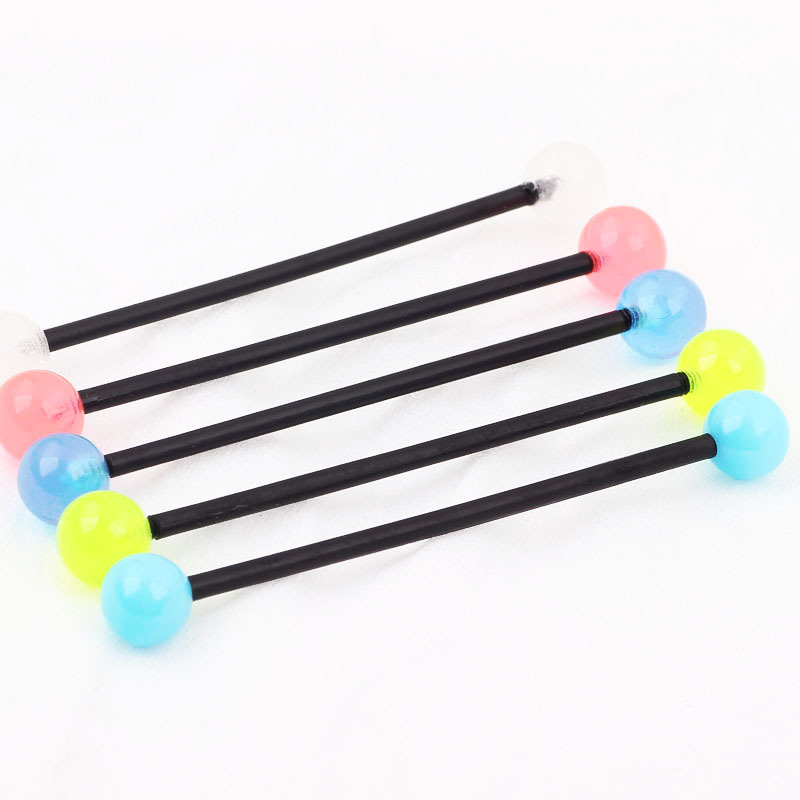 UV Glow Acrylic Teardrop Industrial Barbell Earring - Non-Allergic Non-Toxic Pink - Image 2