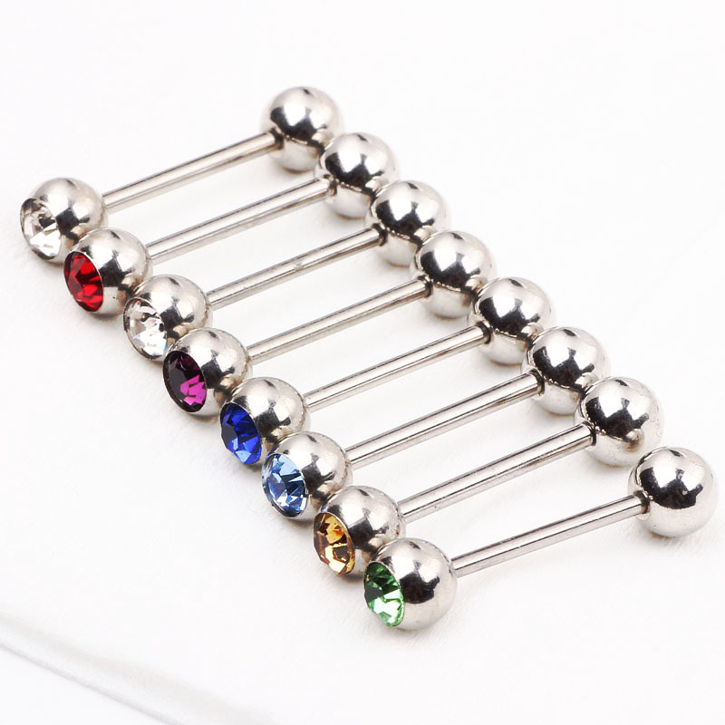 European and American Fashion Dumbbell Titanium Steel Tongue Stud Earrings Wholesale Cross-Border Piercing Jewelry - Image 2