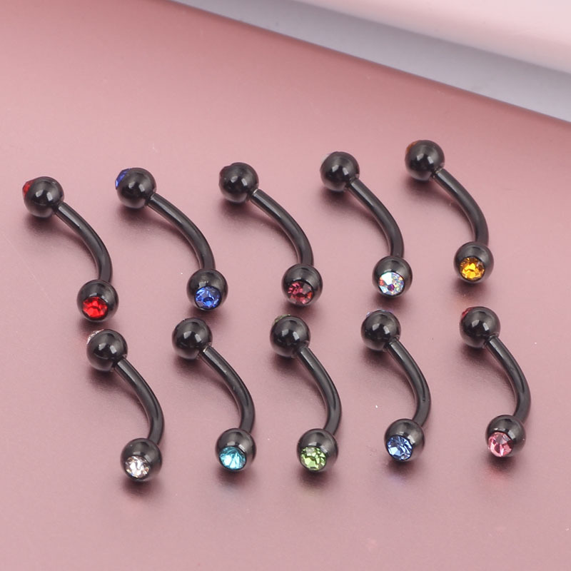 Gold Tone Double CZ Eyebrow Barbell 316L Surgical Steel Body Piercing Jewelry for Eyebrow Lip Ear - Image 4