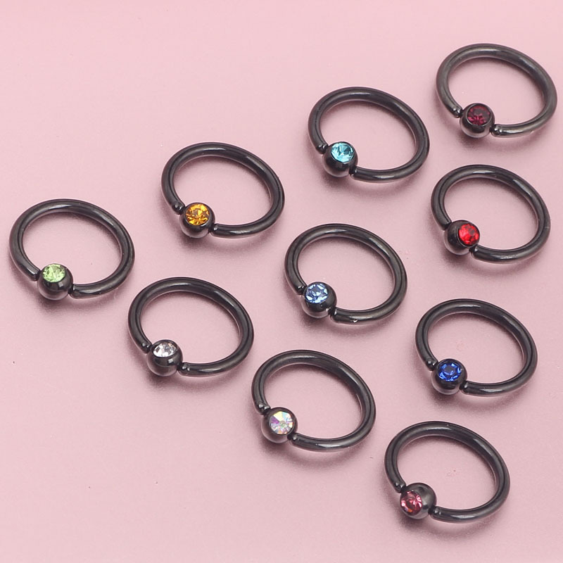 Stainless Steel Closed Nose Septum Ring, Multi-Use Earring, Geometric Tulip Design, Gold Color, Korean Style - Image 4